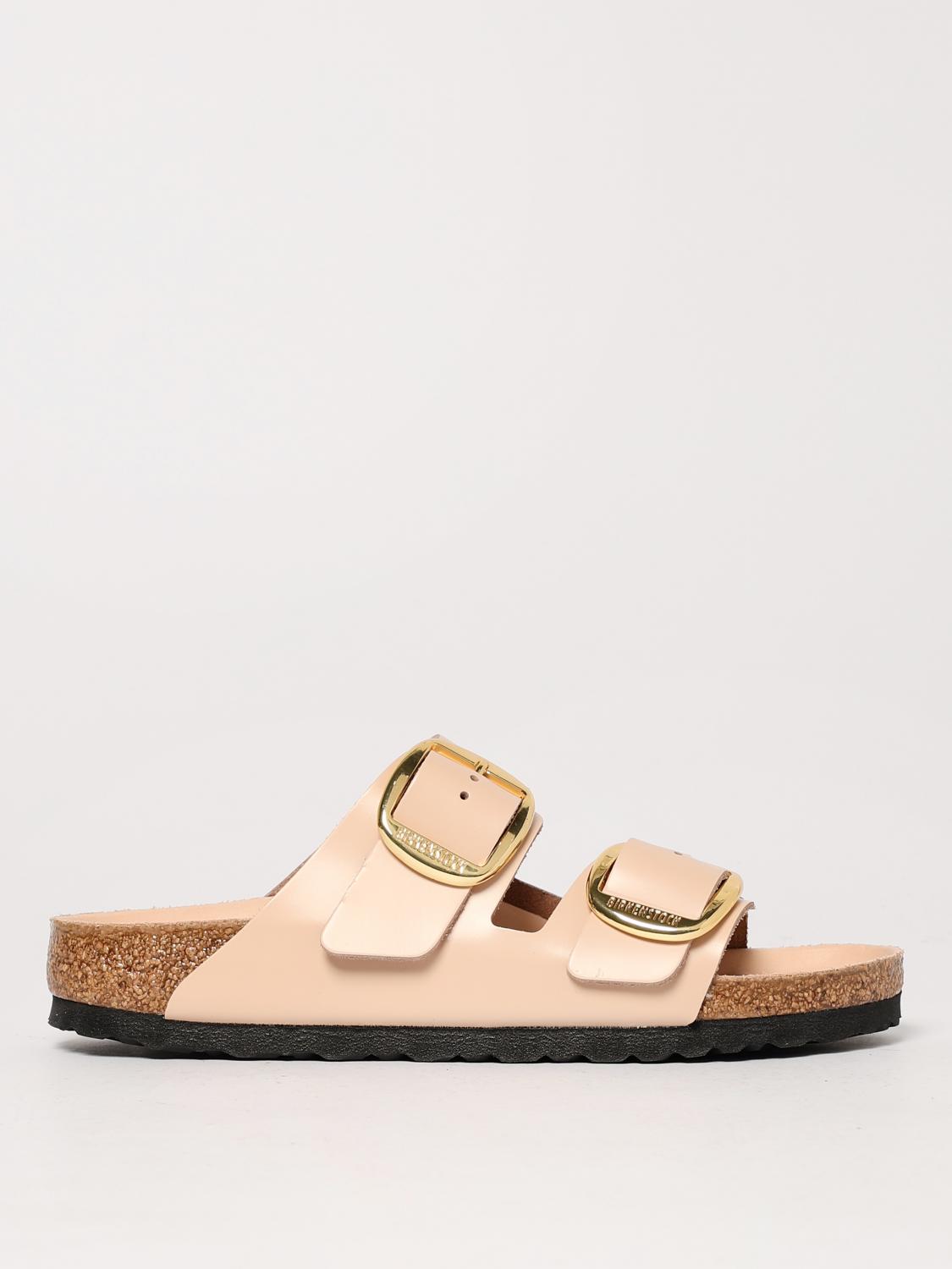 BIRKENSTOCK FLACHE SANDALEN: Arizona Big Buckle Sandalen aus gebürstetem Leder Birkenstock, Pink - Img 1