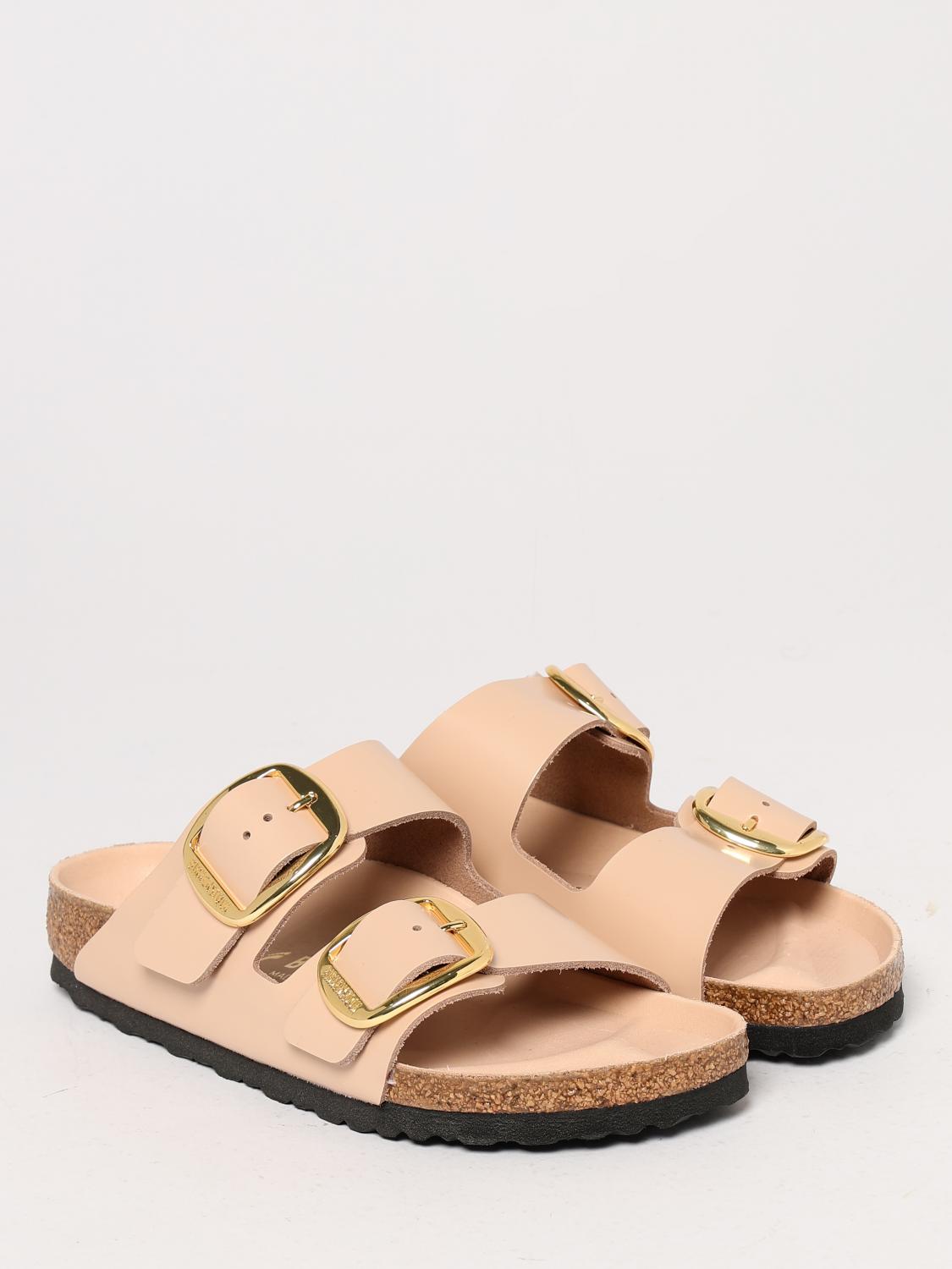 BIRKENSTOCK FLACHE SANDALEN: Arizona Big Buckle Sandalen aus gebürstetem Leder Birkenstock, Pink - Img 2