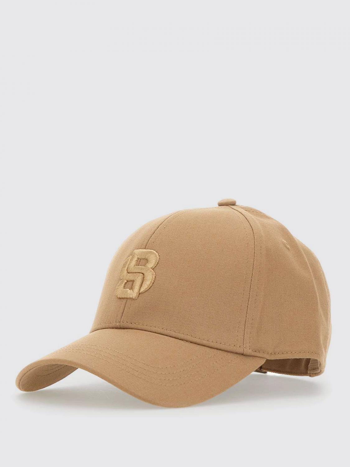 BOSS CAPPELLO: Cappello Boss in cotone con logo ricamato , Beige - Img 1