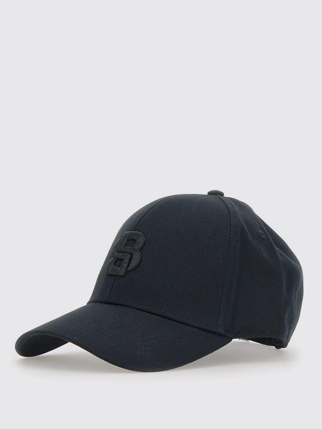 BOSS CAPPELLO: Cappello Boss in cotone con logo ricamato , Nero 1 - Img 1