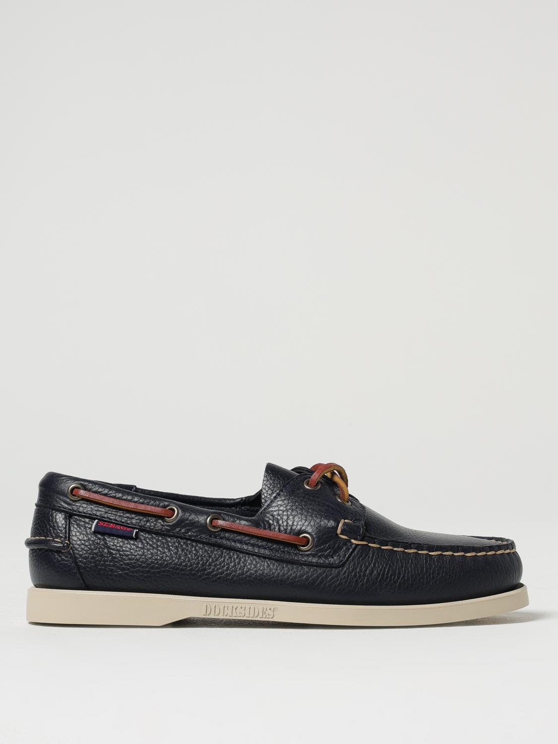 SEBAGO MOCASSINI: Mocassino Portland Sebago in pelle martellata , Blue Navy - Img 1