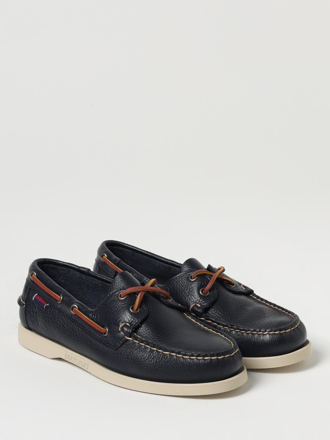 SEBAGO MOCASSINI: Mocassino Portland Sebago in pelle martellata , Blue Navy - Img 2