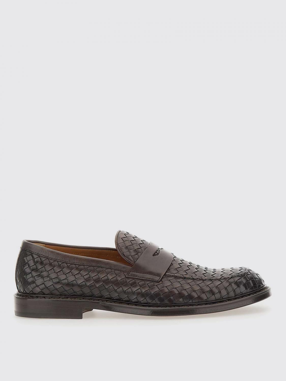 DOUCAL'S MOCASSINI: Mocassino Doucal's in pelle intrecciata , Marrone - Img 1
