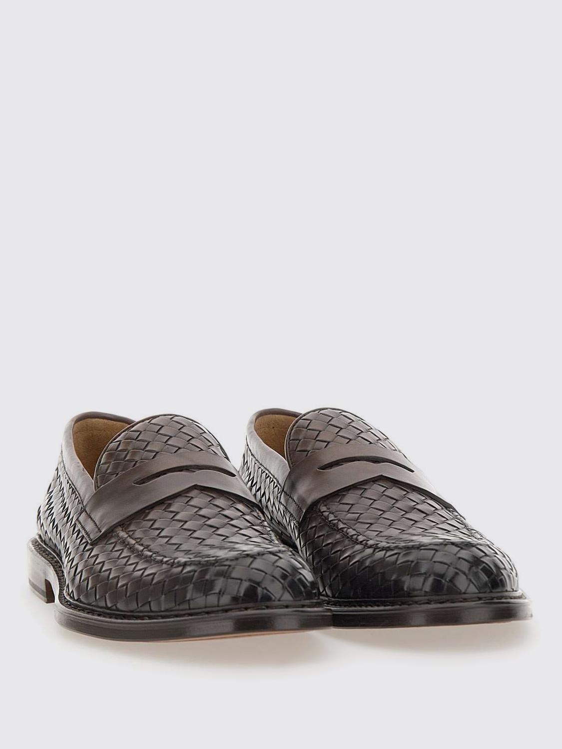 DOUCAL'S MOCASSINI: Mocassino Doucal's in pelle intrecciata , Marrone - Img 2