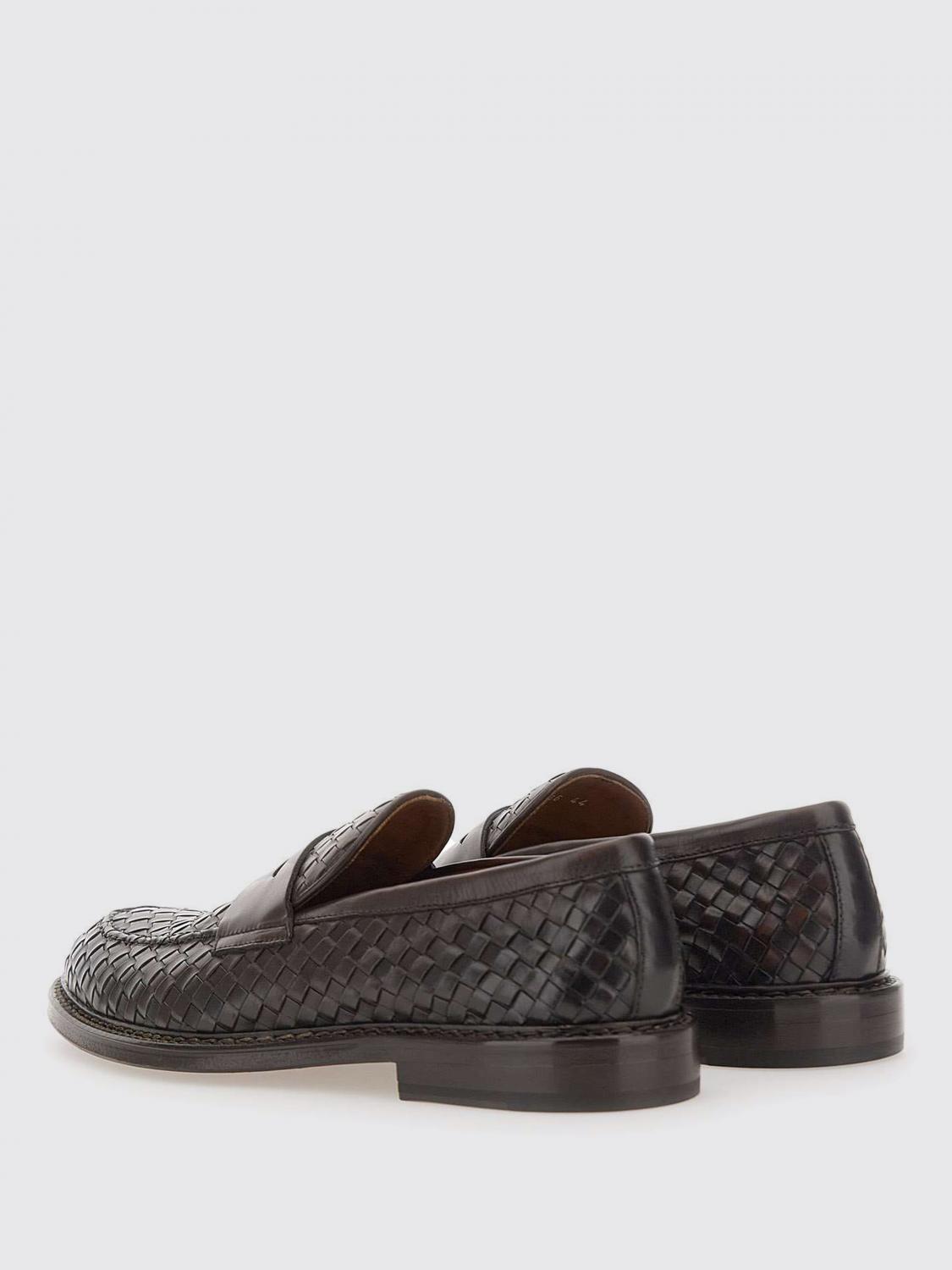 DOUCAL'S MOCASSINI: Mocassino Doucal's in pelle intrecciata , Marrone - Img 3