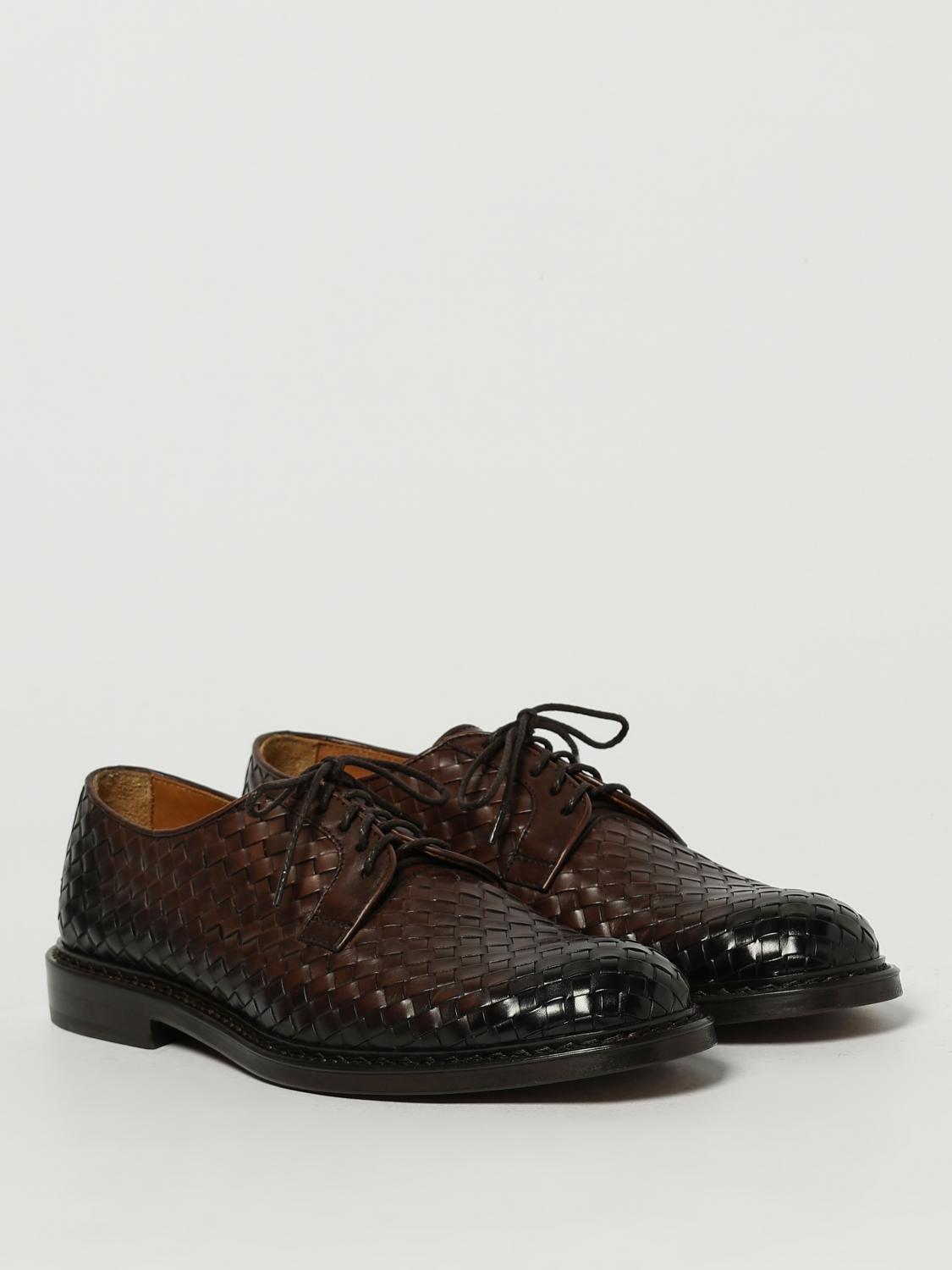DOUCAL'S SCARPE STRINGATE: Derby Doucal's in pelle intrecciata , Moro - Img 2
