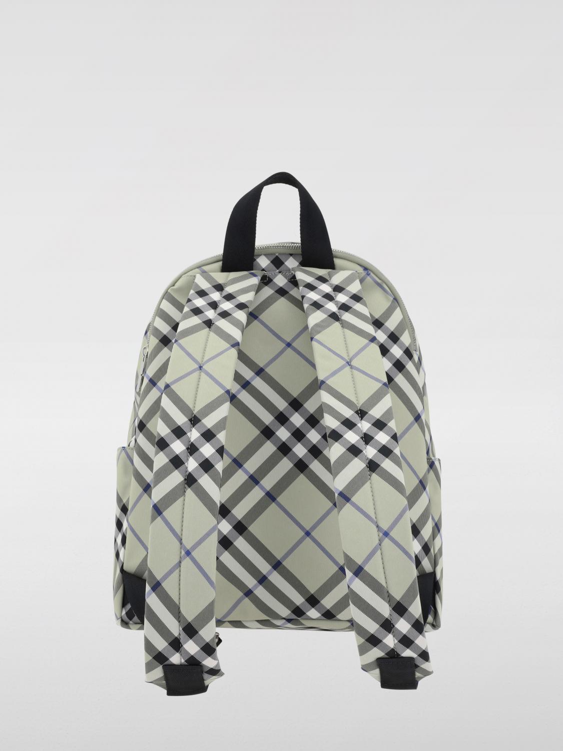 BURBERRY ZAINO: Zaino Check Burberry in nylon stampato , Verde - Img 2