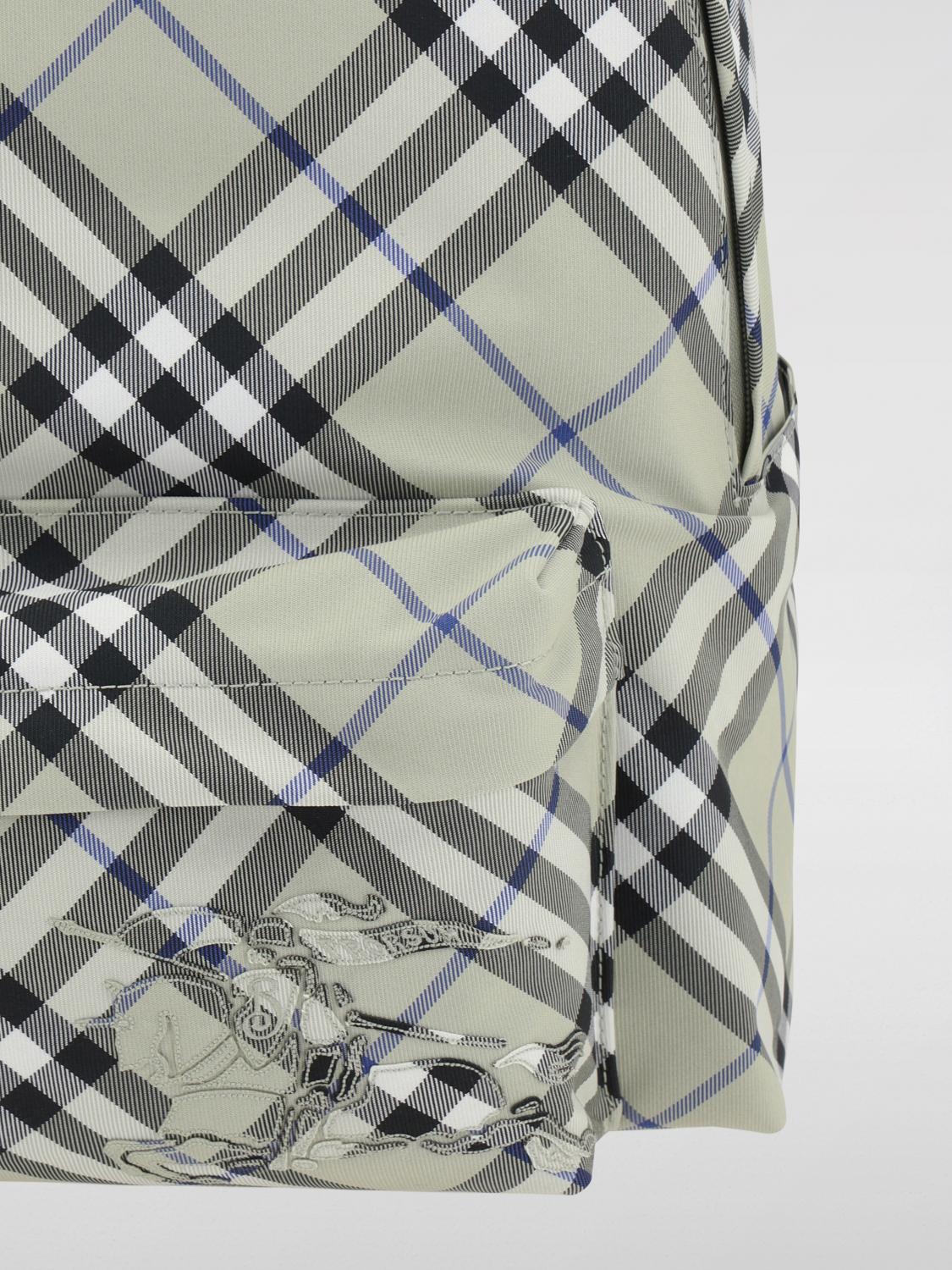 BURBERRY ZAINO: Zaino Check Burberry in nylon stampato , Verde - Img 3