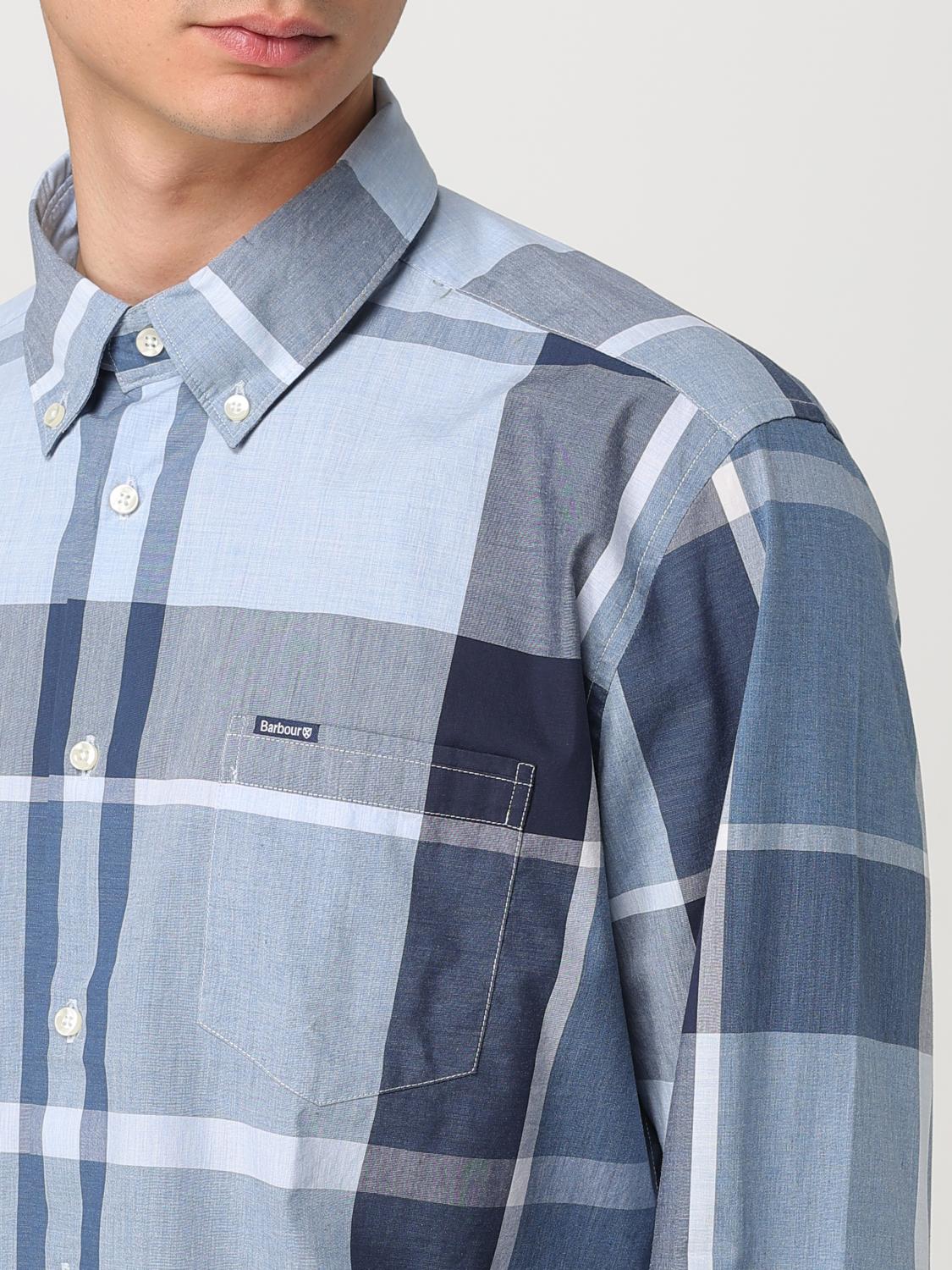 BARBOUR CAMICIA: Camicia classica Barbour in cotone check , Blue - Img 3