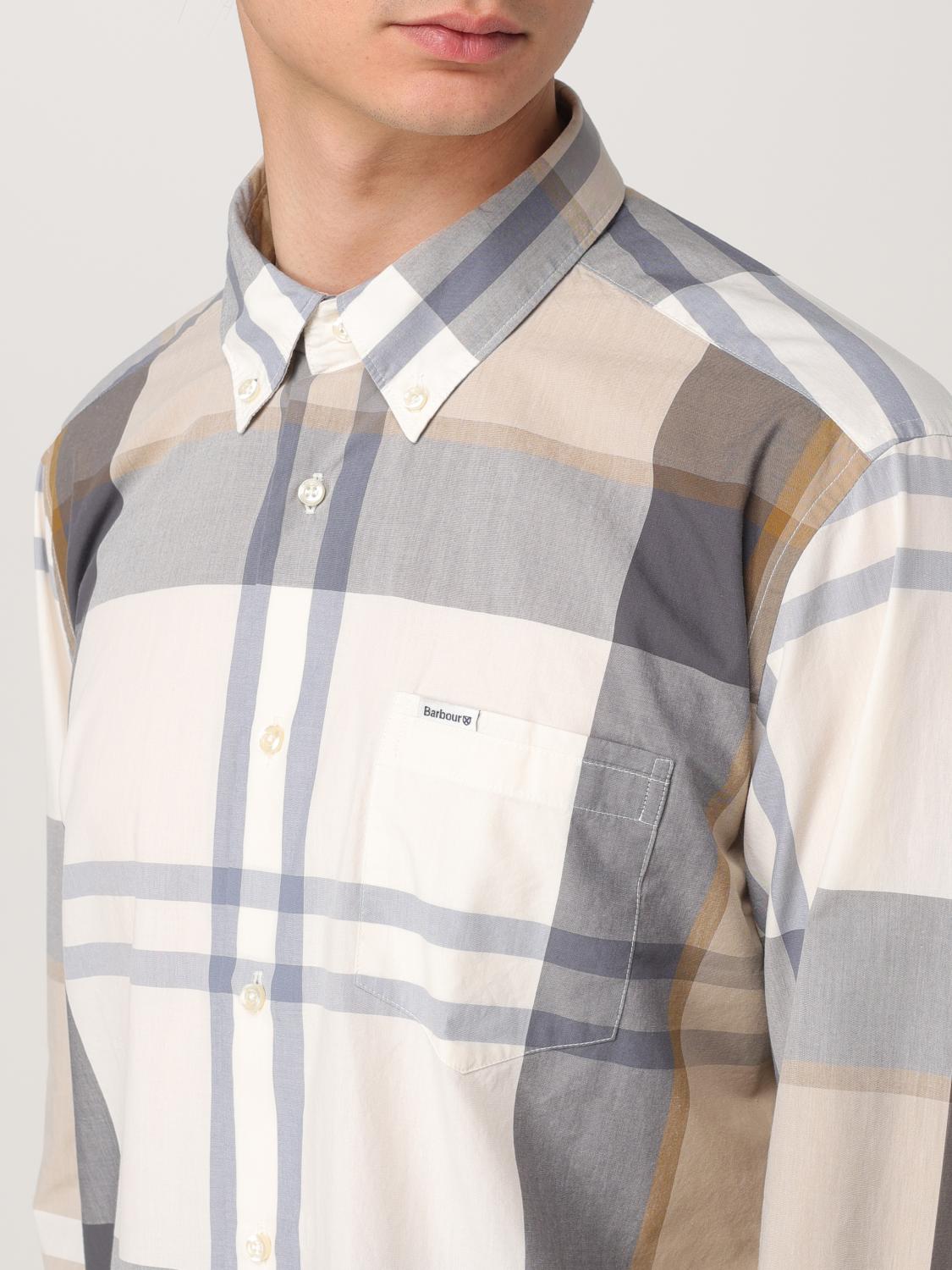 BARBOUR CAMICIA: Camicia classica Barbour in cotone check , Sabbia - Img 3