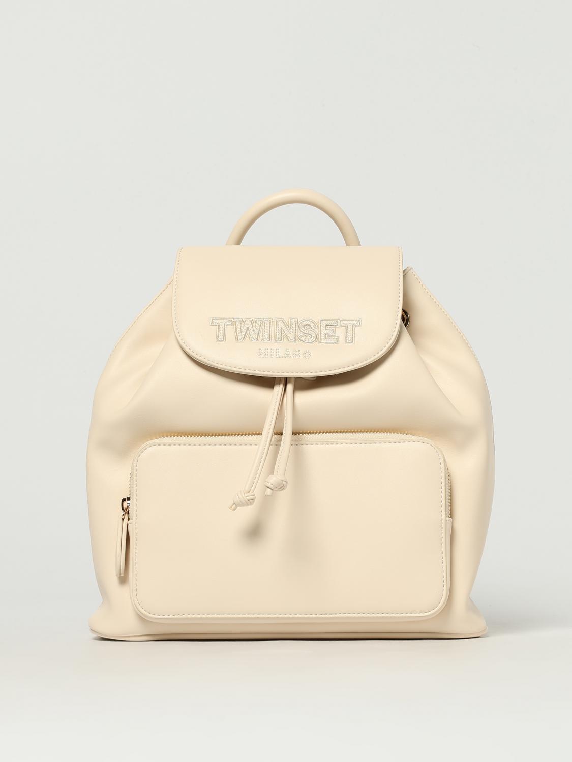TWINSET ZAINO: Zaino Mon Amour Twinset in pelle sintetica , Bianco - Img 1