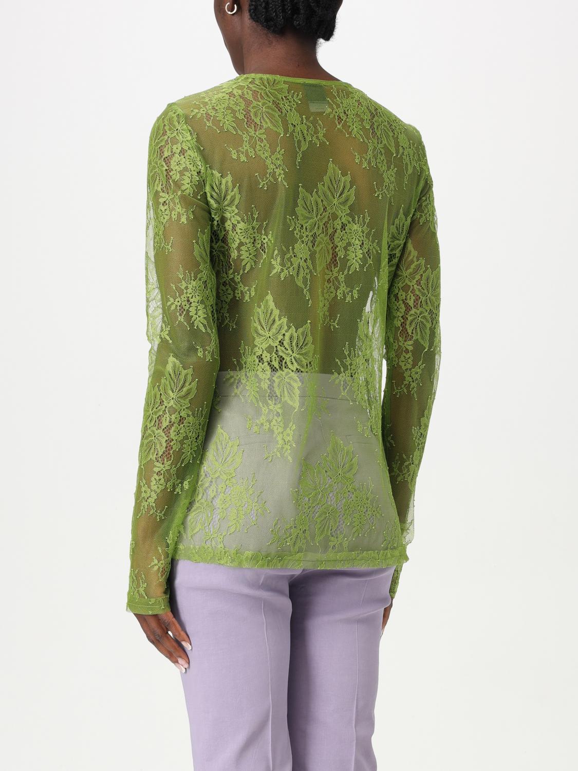 PINKO TOP: Blusa Pinko in pizzo , Verde - Img 2