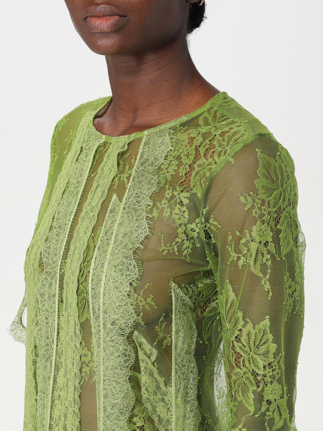 PINKO TOP: Blusa Pinko in pizzo , Verde - Img 3