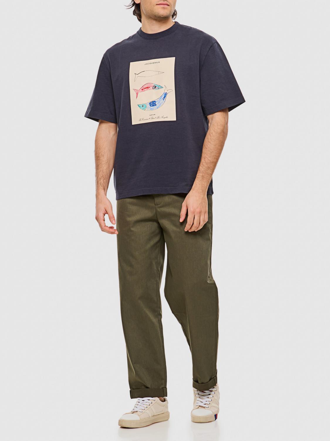 JACQUEMUS T-SHIRT: T-shirt in cotone stampata Jacquemus, Blue - Img 2
