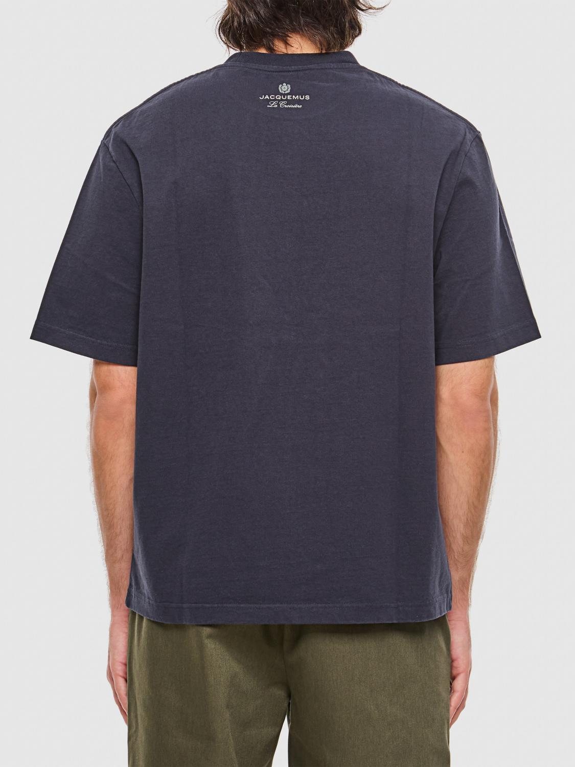 JACQUEMUS T-SHIRT: T-shirt in cotone stampata Jacquemus, Blue - Img 3