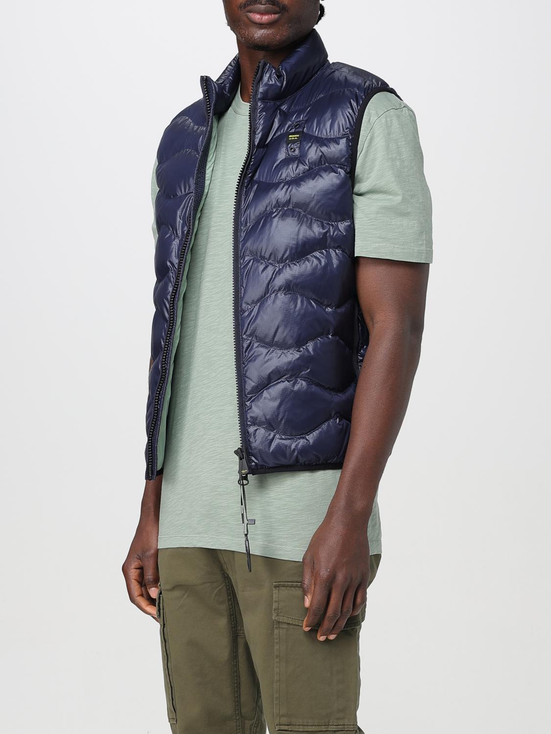 BLAUER SUIT VEST: Blauer padded quilted nylon vest, Blue - Img 3