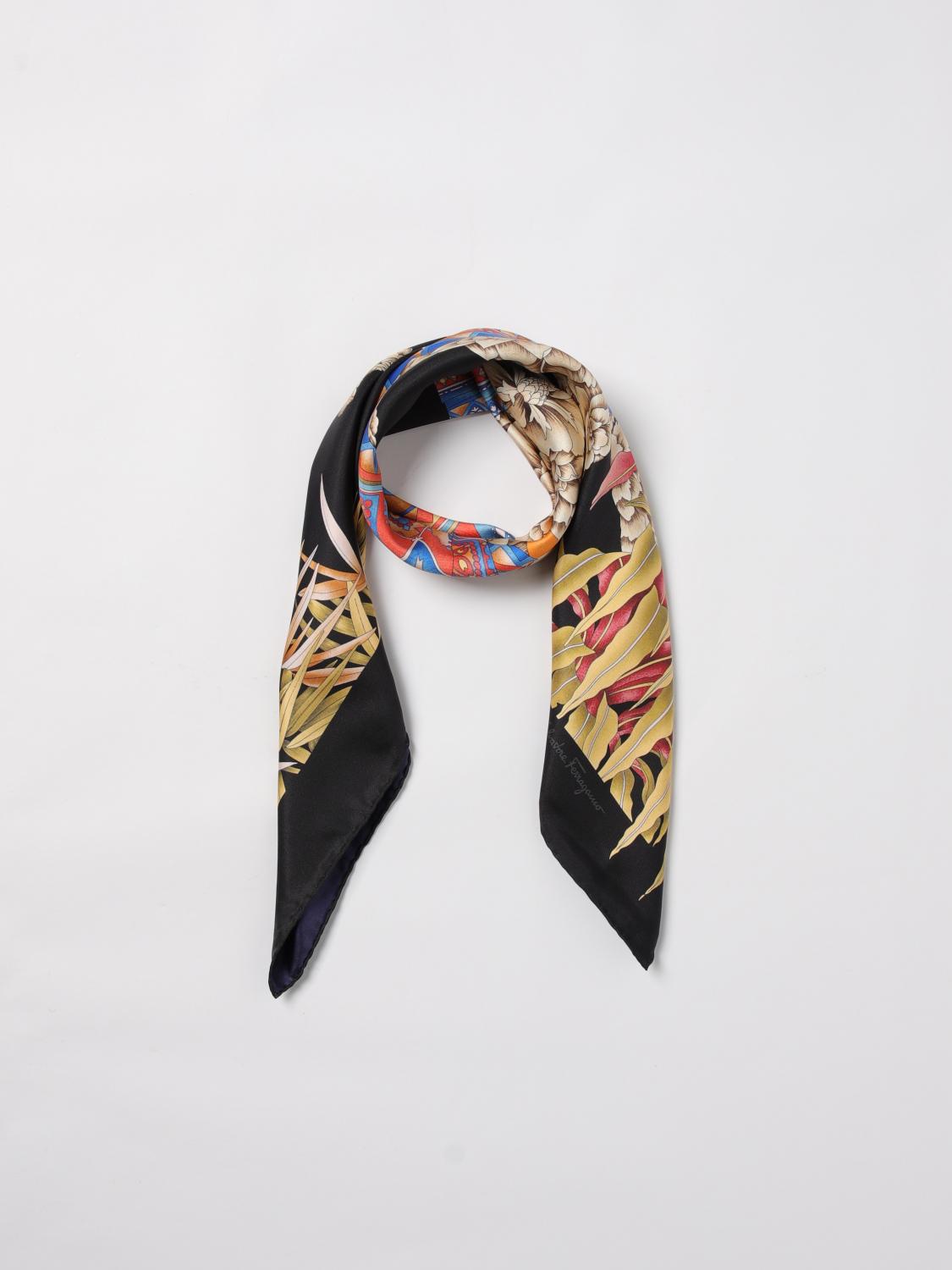 FERRAGAMO FOULARD: Foulard India Ferragamo in seta stampata , Nero - Img 2