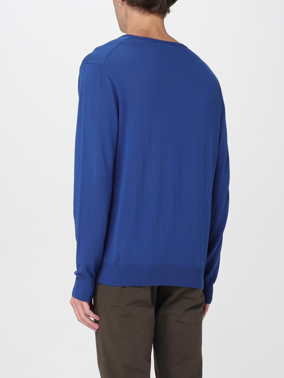 BALLANTYNE PULLOVER: Basic Baumwoll V-Ausschnitt Pullover Ballantyne, Blau - Img 2