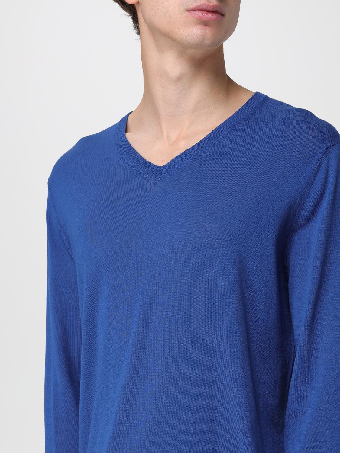 BALLANTYNE PULLOVER: Basic Baumwoll V-Ausschnitt Pullover Ballantyne, Blau - Img 3