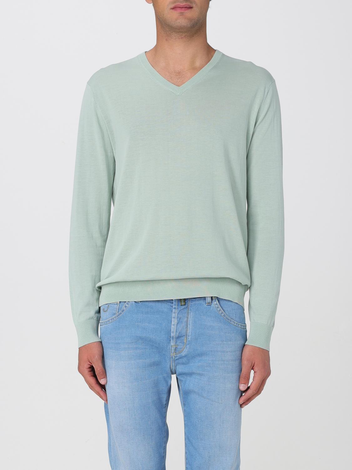 BALLANTYNE PULLOVER: Basic Baumwoll V-Ausschnitt Pullover Ballantyne, Mint - Img 1