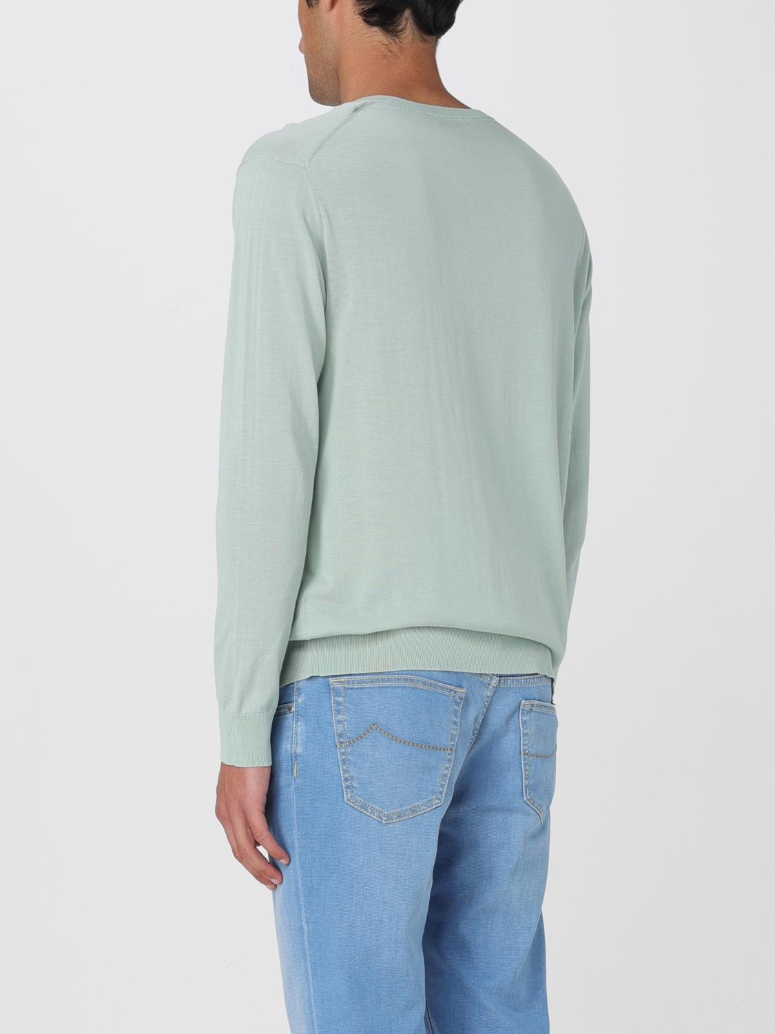 BALLANTYNE PULLOVER: Basic Baumwoll V-Ausschnitt Pullover Ballantyne, Mint - Img 2