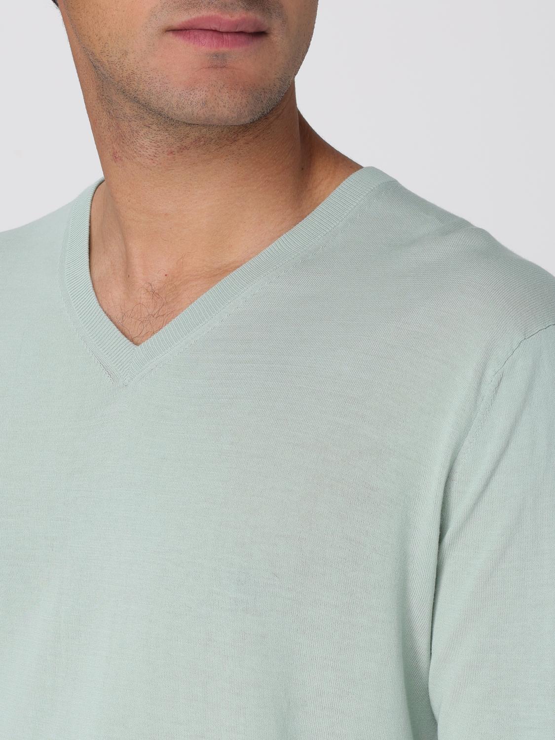 BALLANTYNE PULLOVER: Basic Baumwoll V-Ausschnitt Pullover Ballantyne, Mint - Img 3