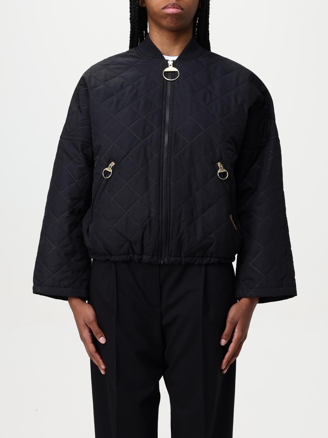 BARBOUR GIACCA: Bomber Barbour in nylon trapuntato , Nero - Img 1