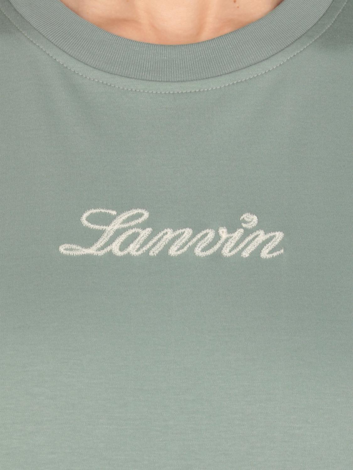 LANVIN T-SHIRTS: T-shirt Lanvin in cotone con logo a contrasto, Verde - Img 4