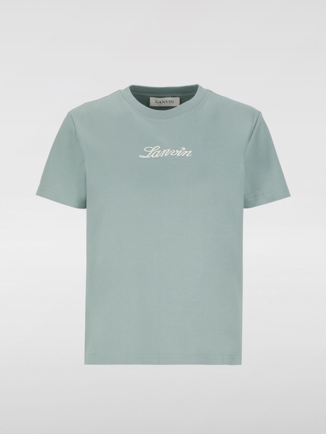 LANVIN T-SHIRTS: T-shirt Lanvin in cotone con logo a contrasto, Verde - Img 5