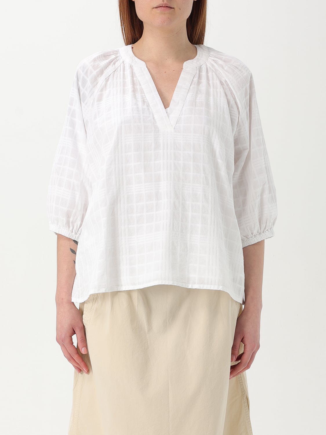 BARBOUR TOP: Blusa Barbour in cotone basic , Bianco - Img 1