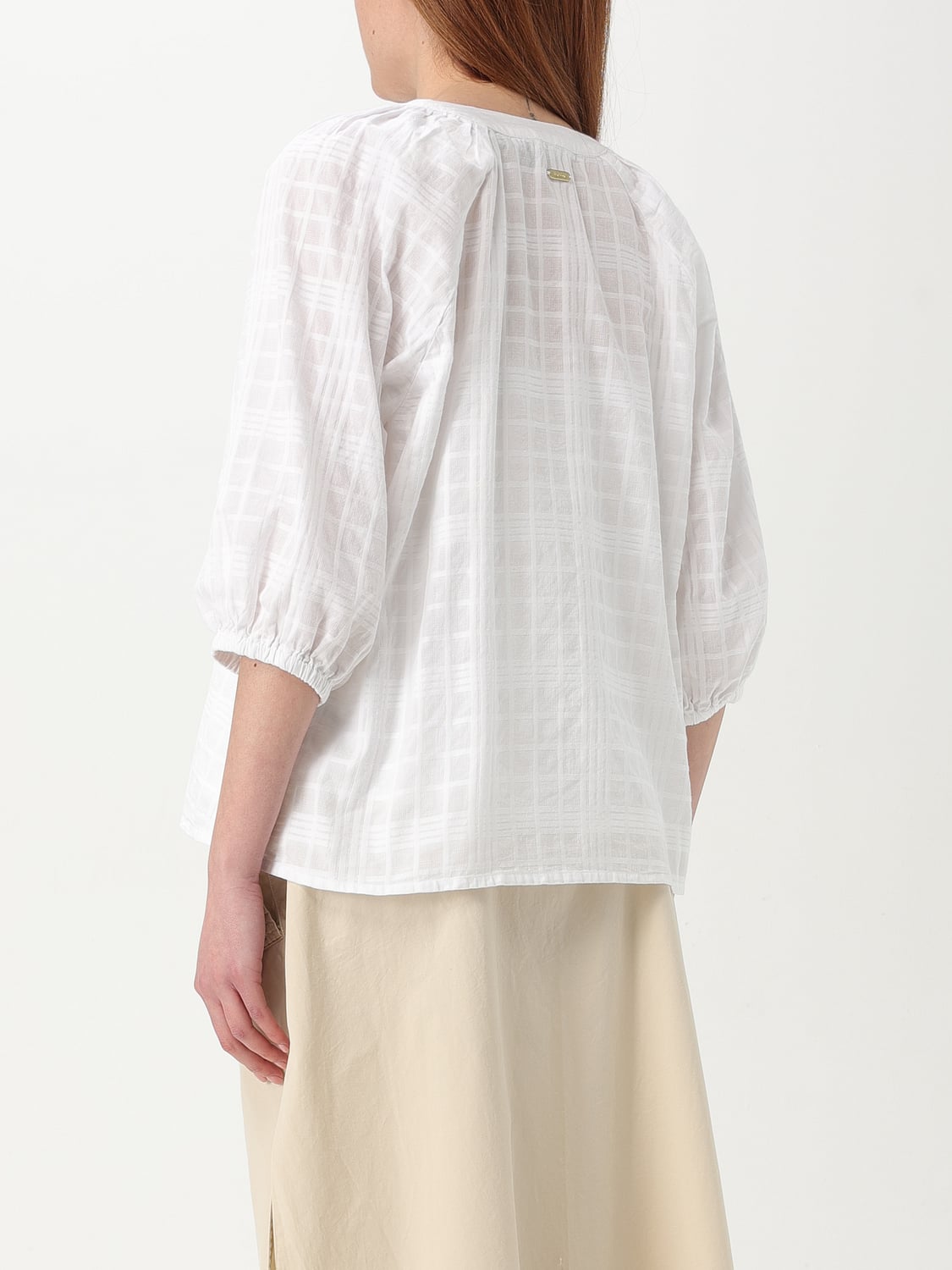 BARBOUR TOP: Blusa Barbour in cotone basic , Bianco - Img 2