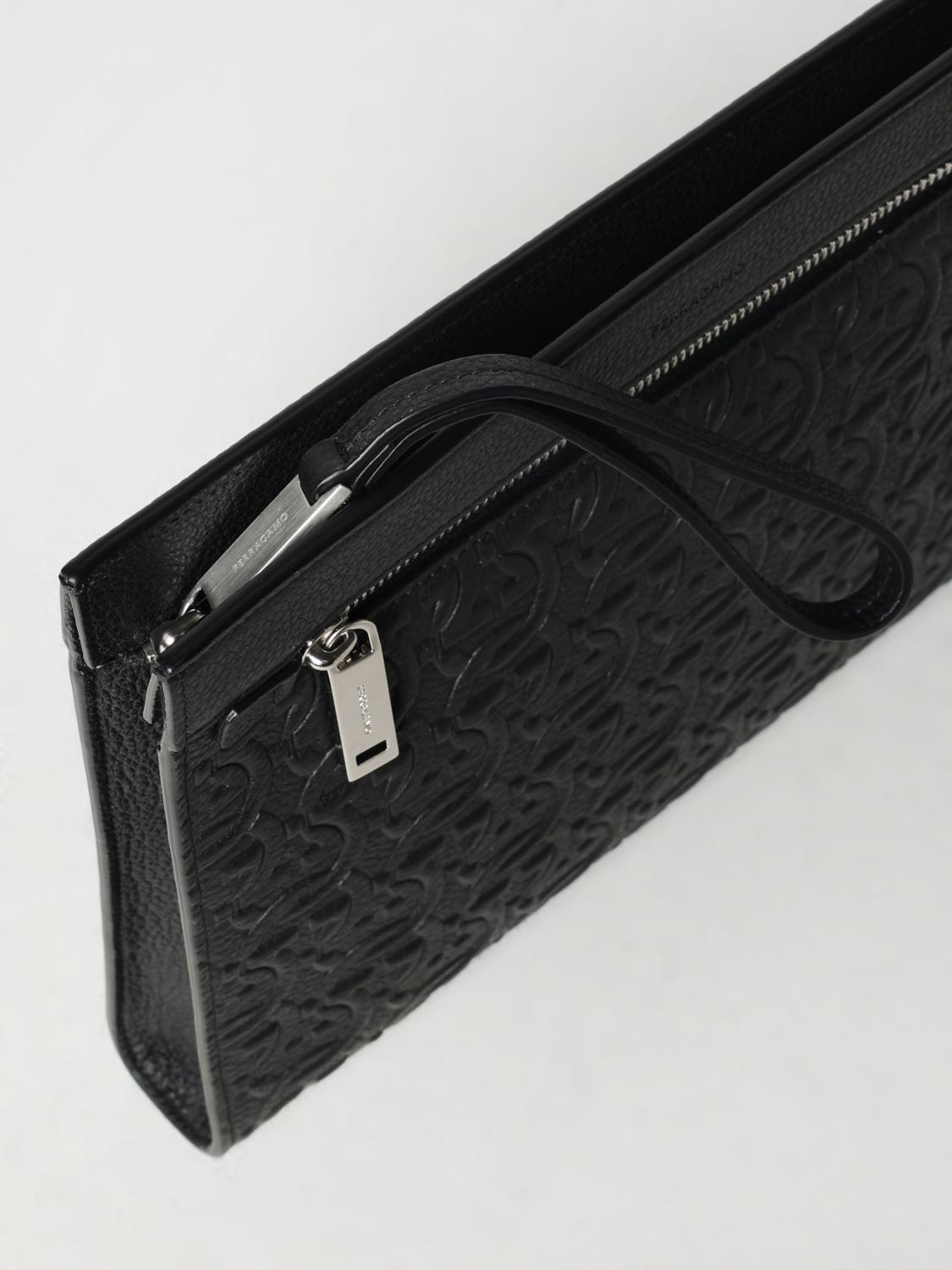 FERRAGAMO PORTADOCUMENTI: Portadocumenti in pelle Gancini Ferragamo, Nero - Img 4