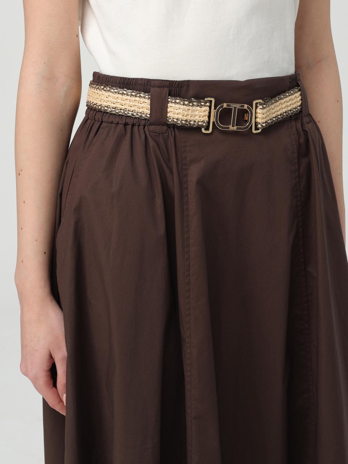 TWINSET FALDA: Falda mujer Twinset, Café - Img 3