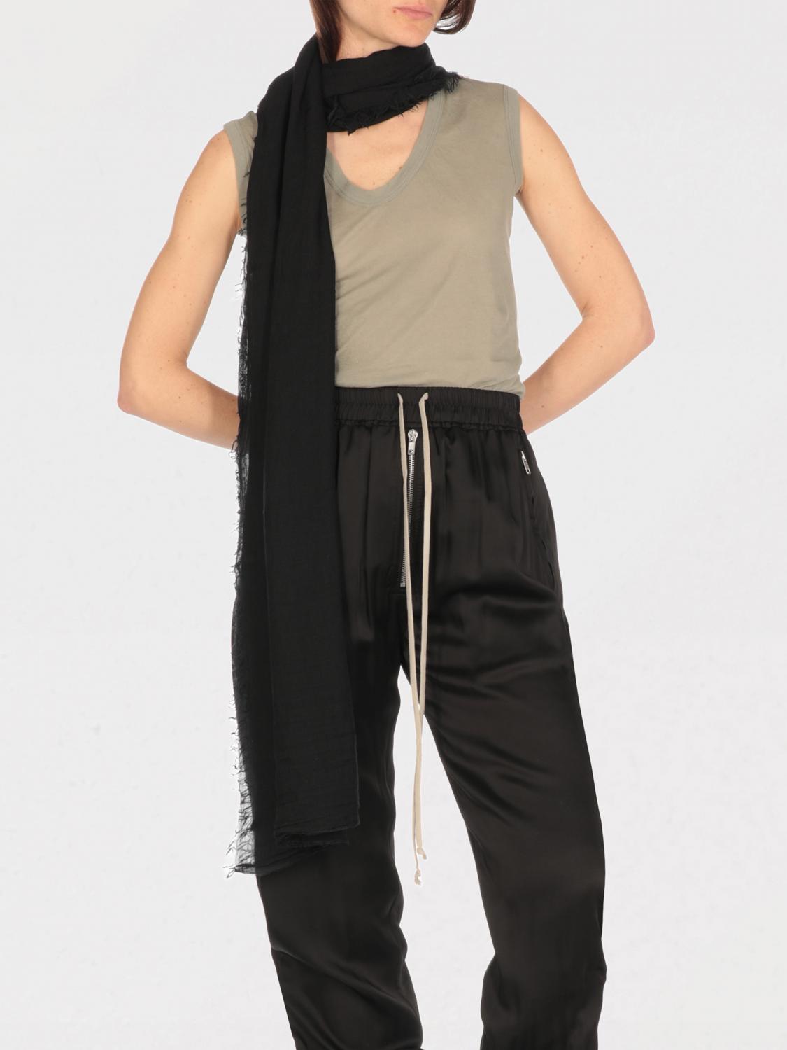 RICK OWENS SCIARPA: Sciarpa Rick Owens in misto lino e lamè , Nero - Img 2