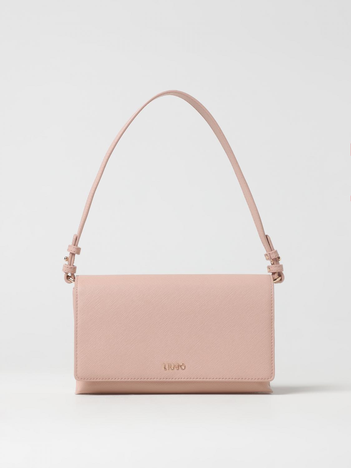 LIU JO BORSA A SPALLA: Borsa Liu Jo in pelle sintetica saffiano , Cipria - Img 1