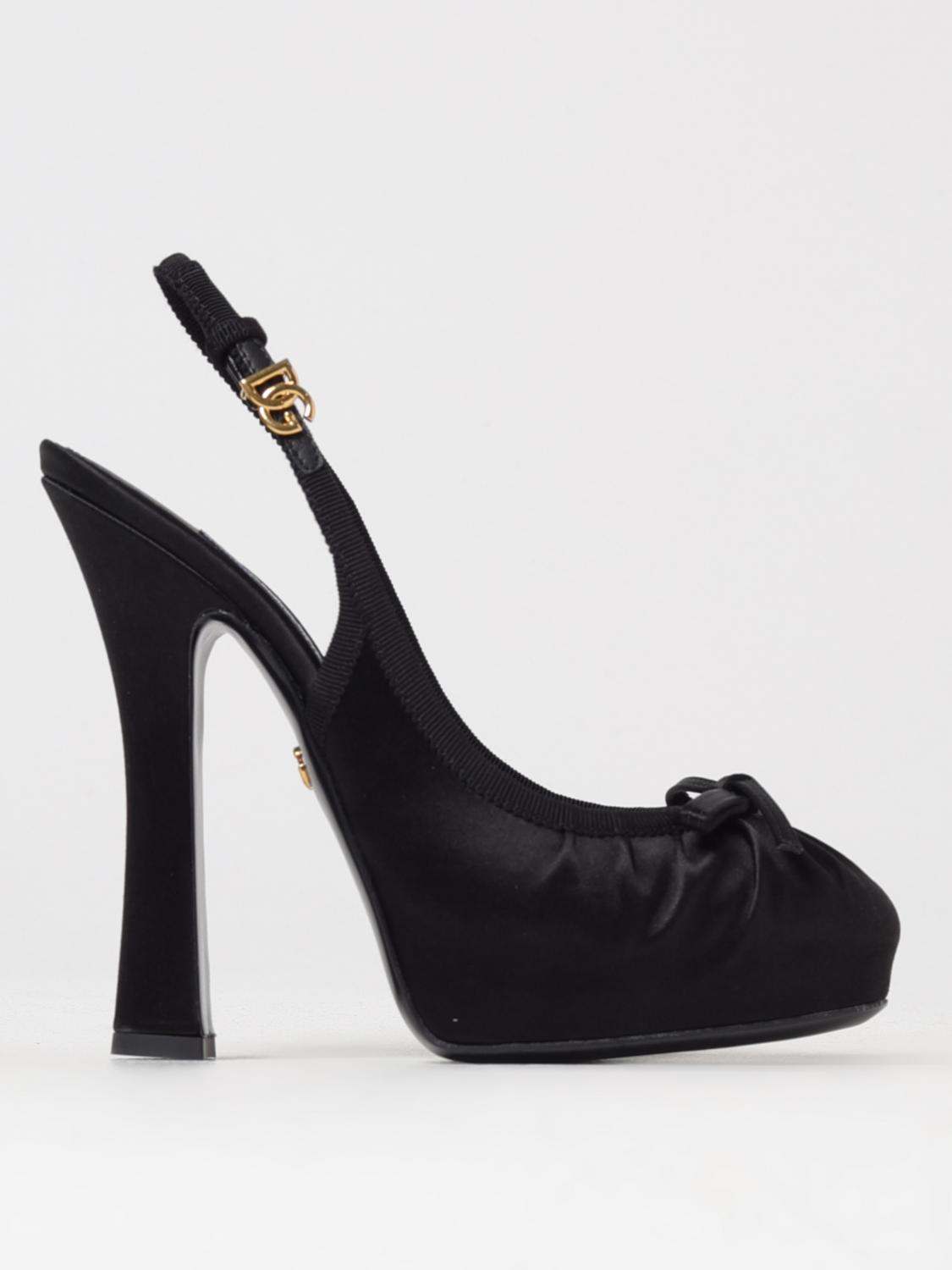 DOLCE & GABBANA DÉCOLLETÉ: Slingback Vally Dolce & Gabbana in raso, Nero - Img 1