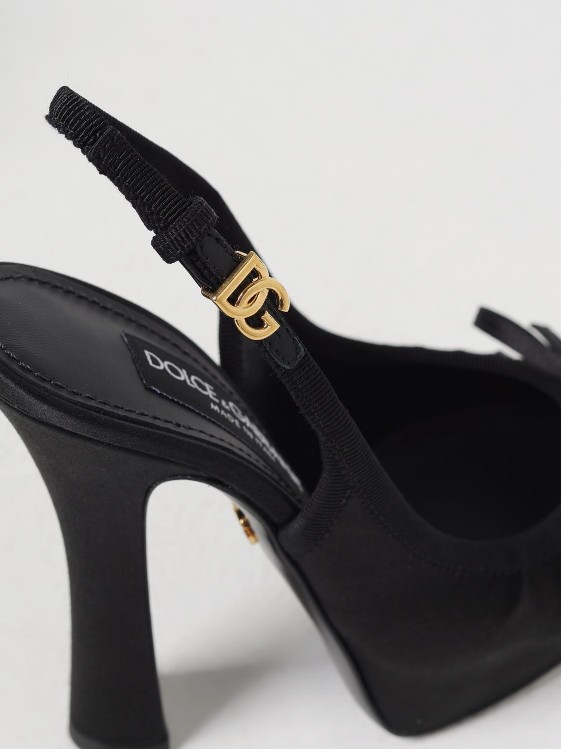 DOLCE & GABBANA DÉCOLLETÉ: Slingback Vally Dolce & Gabbana in raso, Nero - Img 4