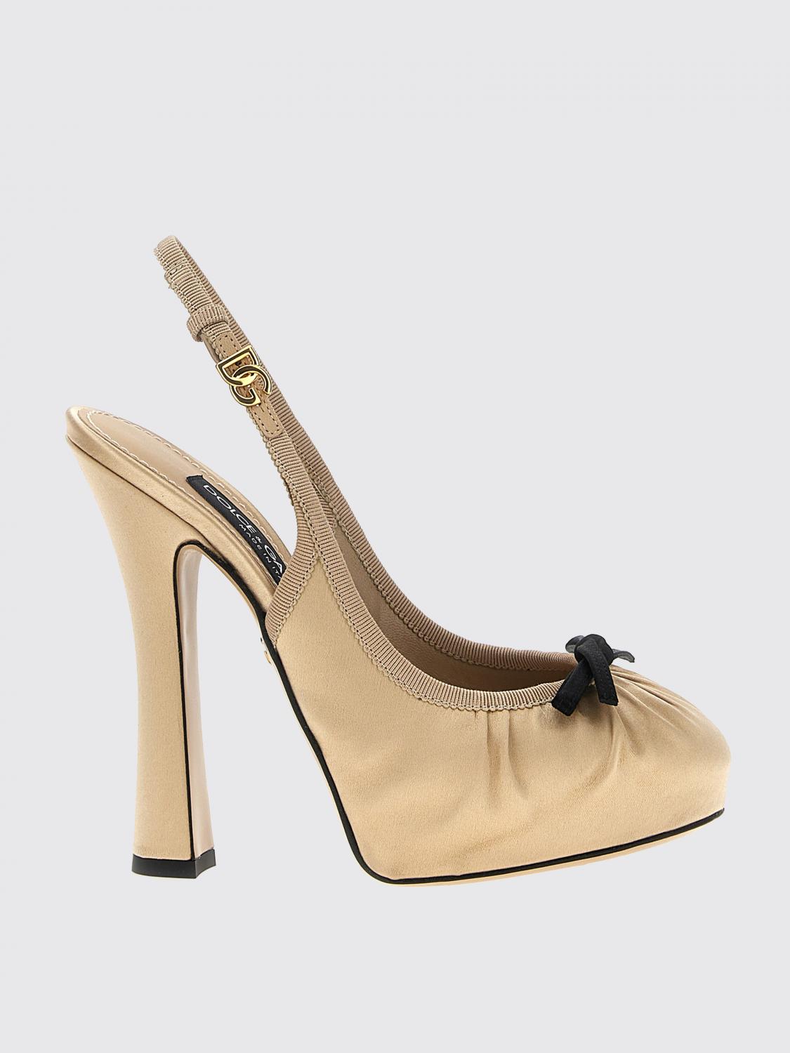 DOLCE & GABBANA DÉCOLLETÉ: Slingback Vally Dolce & Gabbana in raso, Crema - Img 1
