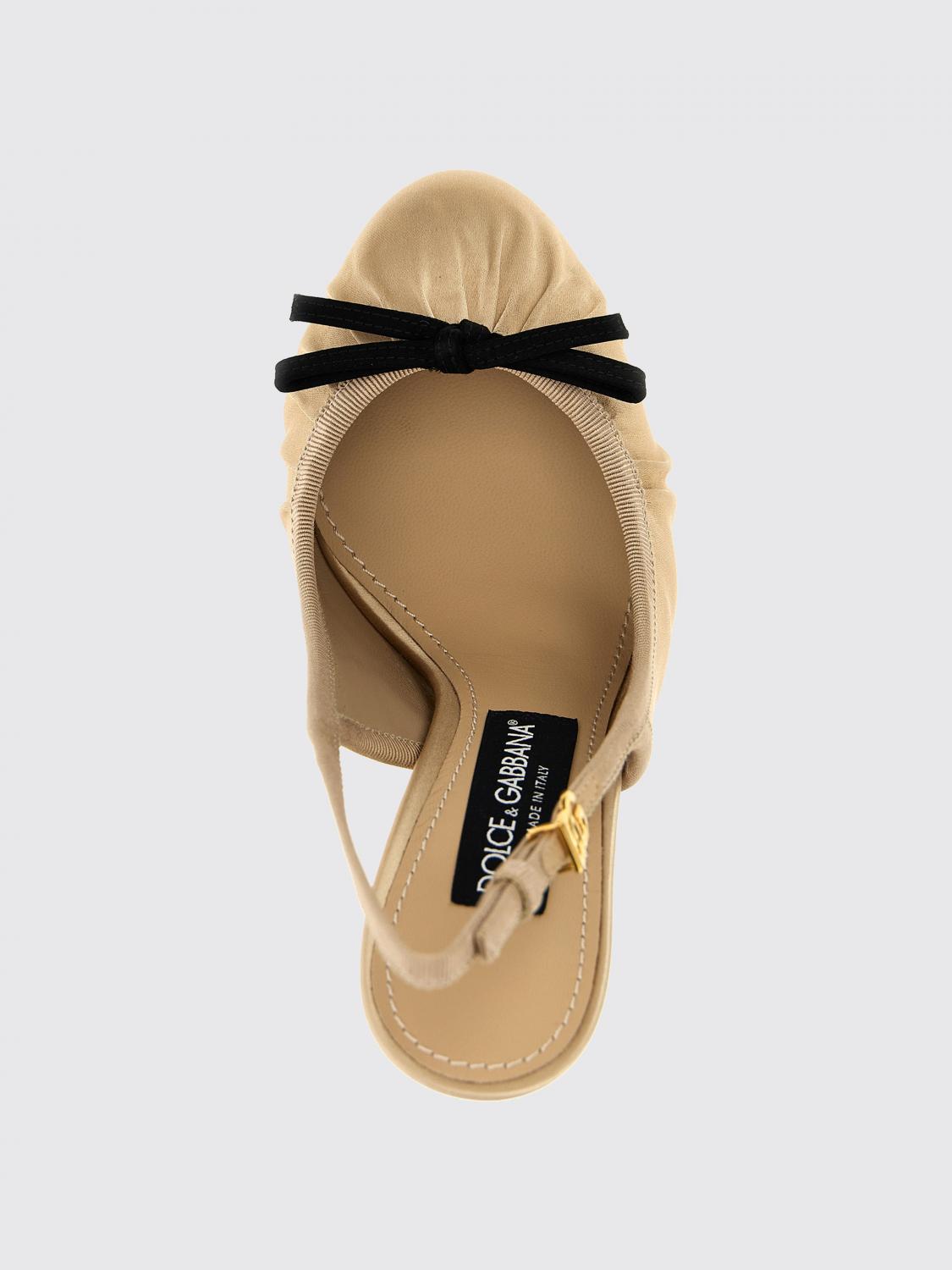 DOLCE & GABBANA DÉCOLLETÉ: Slingback Vally Dolce & Gabbana in raso, Crema - Img 4