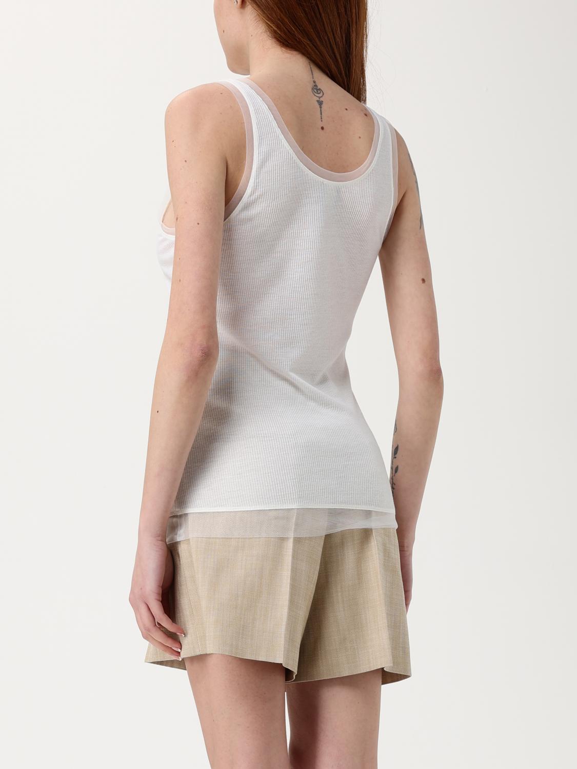 PINKO TOP: Top Pinko in misto viscosa , Bianco - Img 2