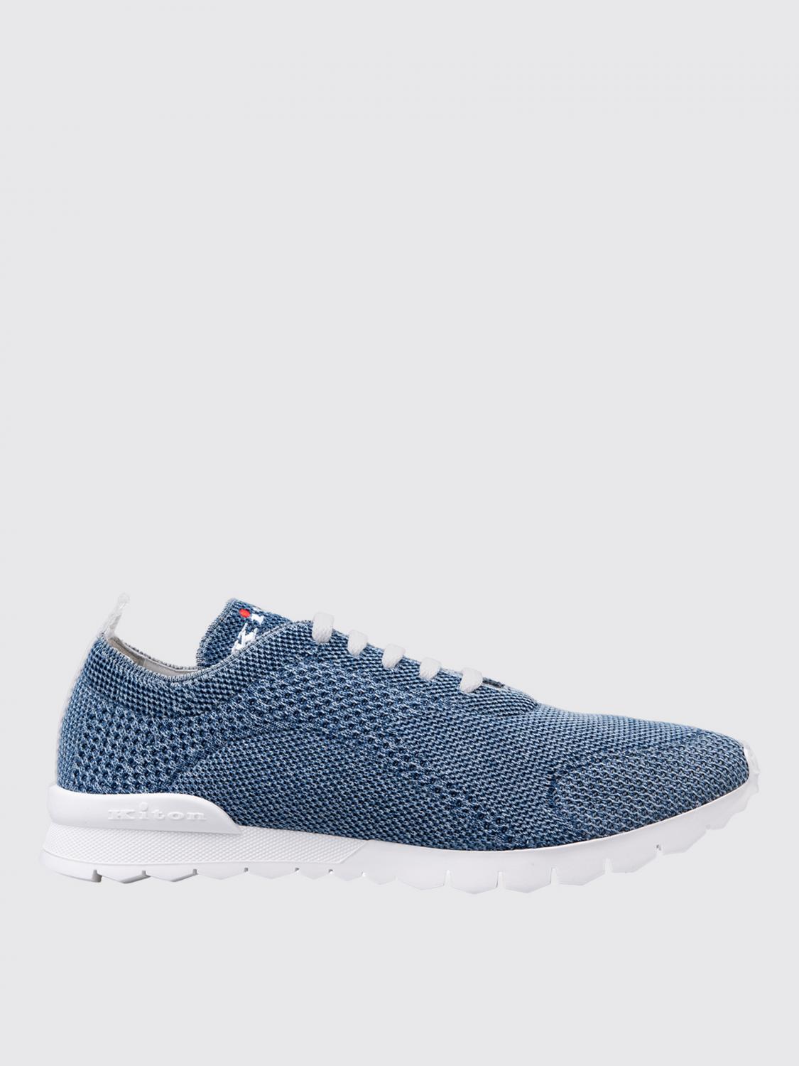 KITON SNEAKERS: Sneakers Kiton in maglia di cotone , Blue - Img 1
