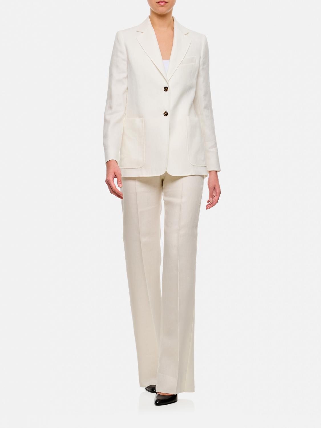 MAX MARA PANTALONI: Pantalone Max Mara in lino , Bianco - Img 2