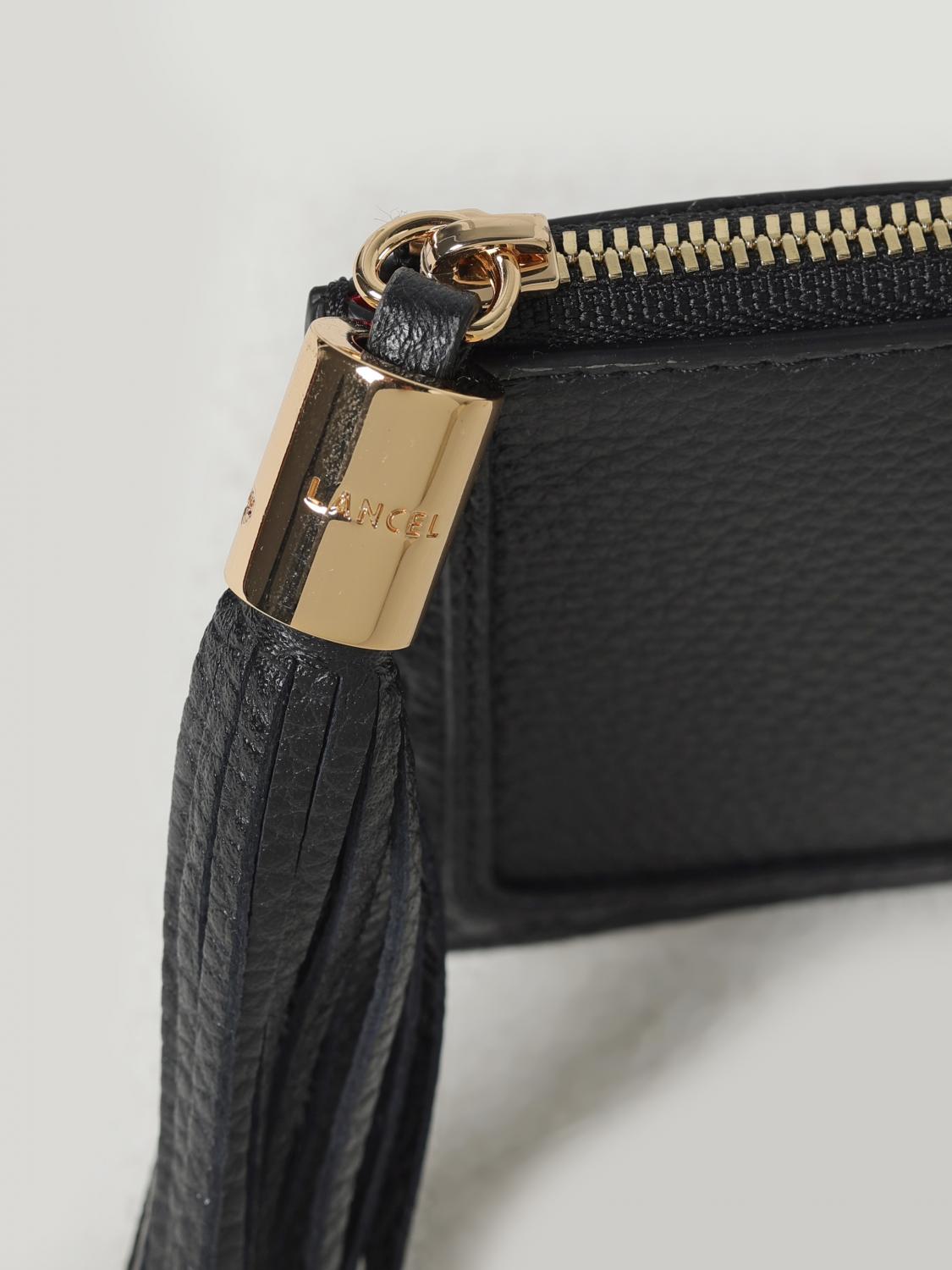 LANCEL PORTAFOGLIO: Portacarte di credito Lancel in pelle martellata , Nero - Img 3