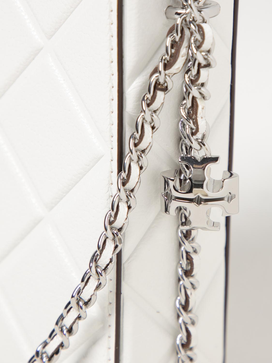TORY BURCH BORSA MINI: Borsa Fleming Phone Tory Burch in pelle matelassè , Bianco - Img 3