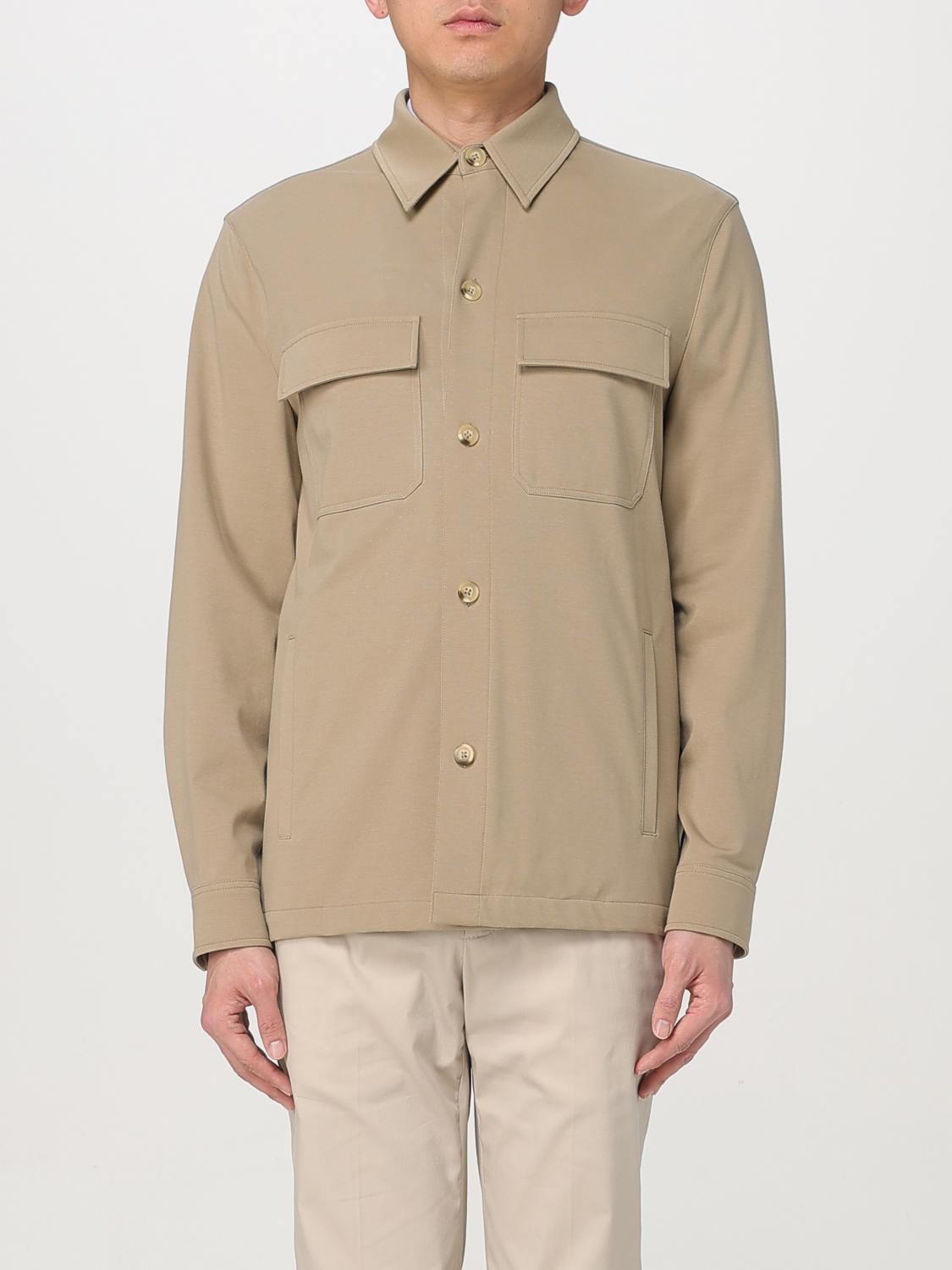 MANUEL RITZ GIACCA: Overshirt Manuel Ritz in lana , Beige - Img 1
