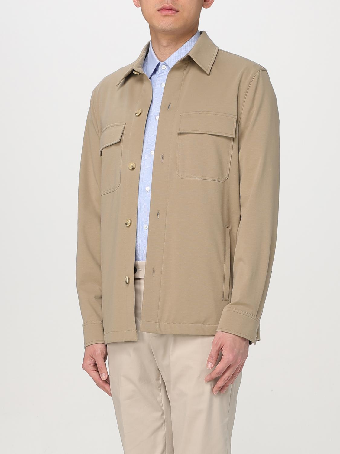MANUEL RITZ GIACCA: Overshirt Manuel Ritz in lana , Beige - Img 3