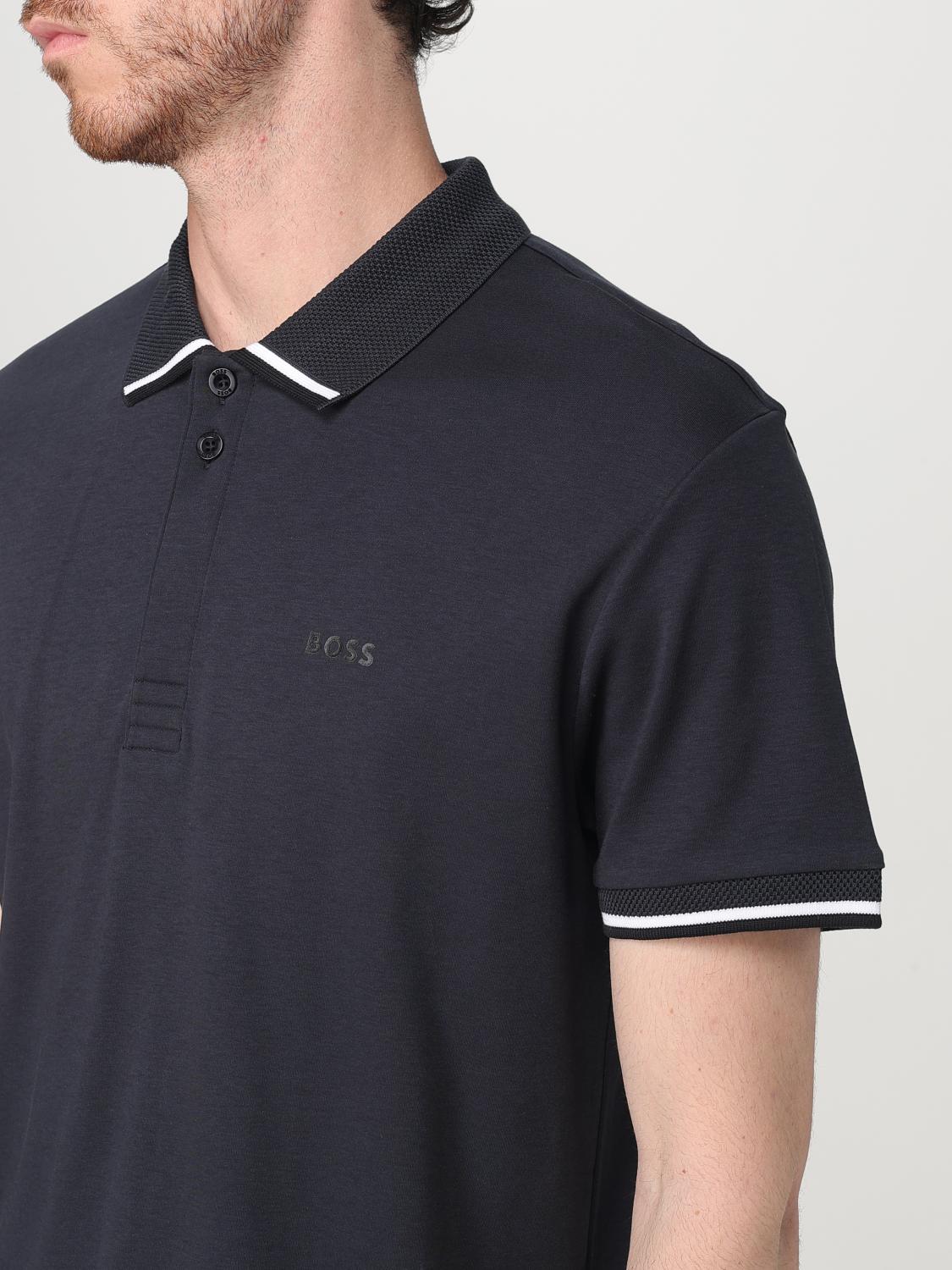 BOSS POLO: Polo classica Boss in cotone con logo , Blue 1 - Img 3