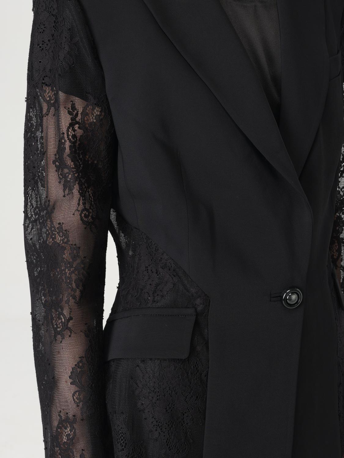 PINKO BLAZER: Blazer monopetto Pinko in cotone e pizzo , Nero - Img 4