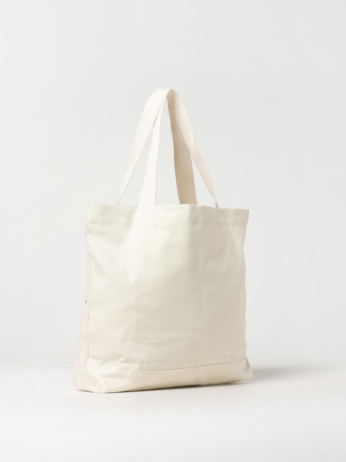 MAISON KITSUNÉ BORSA A TRACOLLA: Borsa tote Maison Kitsuné in cotone con logo , Ecru - Img 2