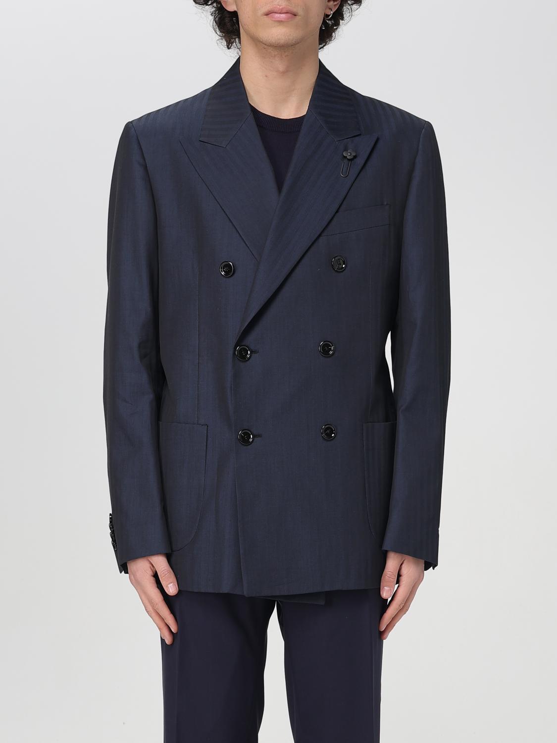 LARDINI BLAZER: Blazer doppiopetto Lardini in cotone , Blue - Img 1